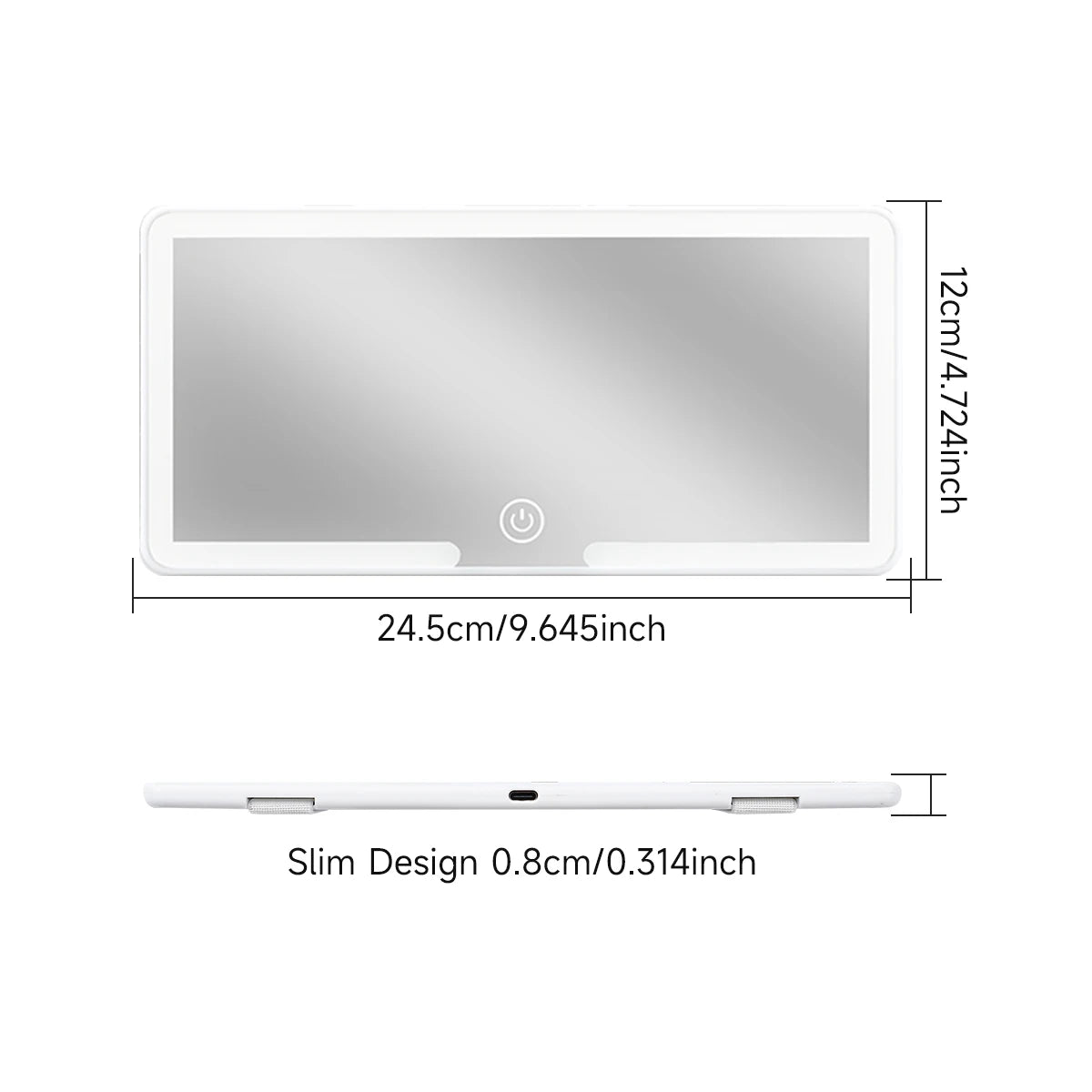 Rechargeable LED Car Visor Vanity Mirror