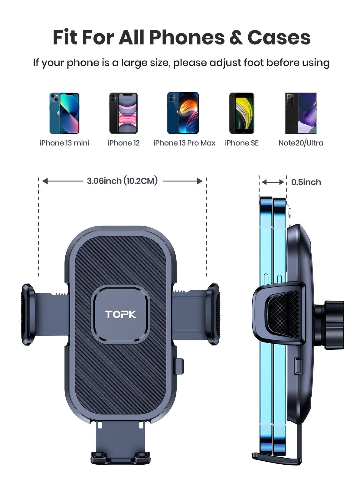 Car Phone Holder for Air Vent, Dashboard or Windscreen