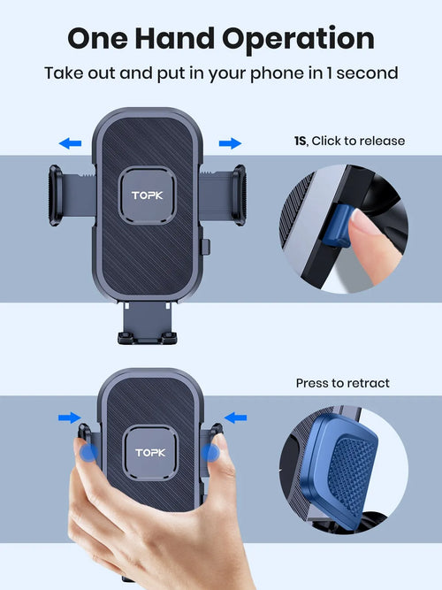 Car Phone Holder for Air Vent, Dashboard or Windscreen