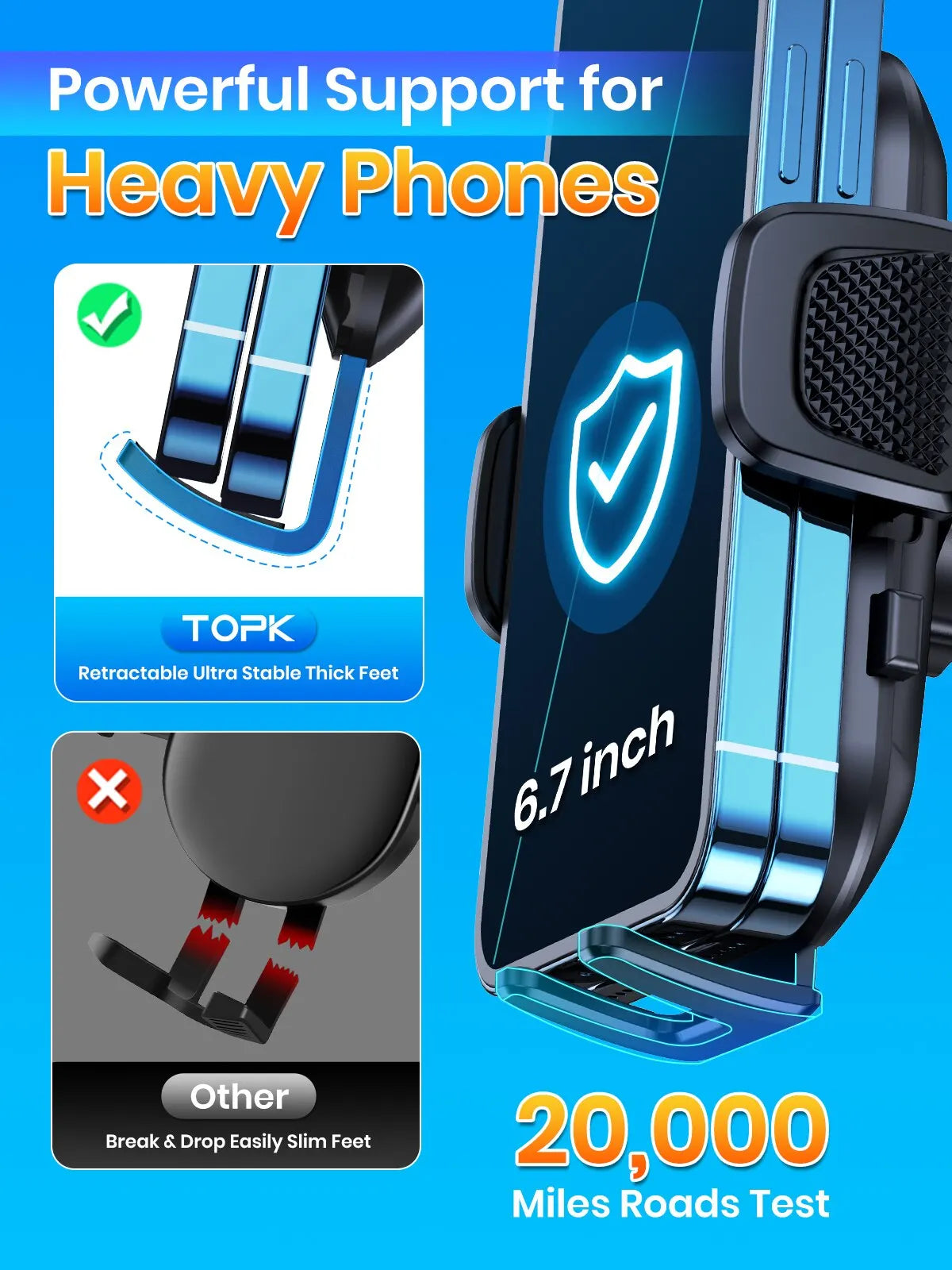 Car Phone Holder for Air Vent, Dashboard or Windscreen